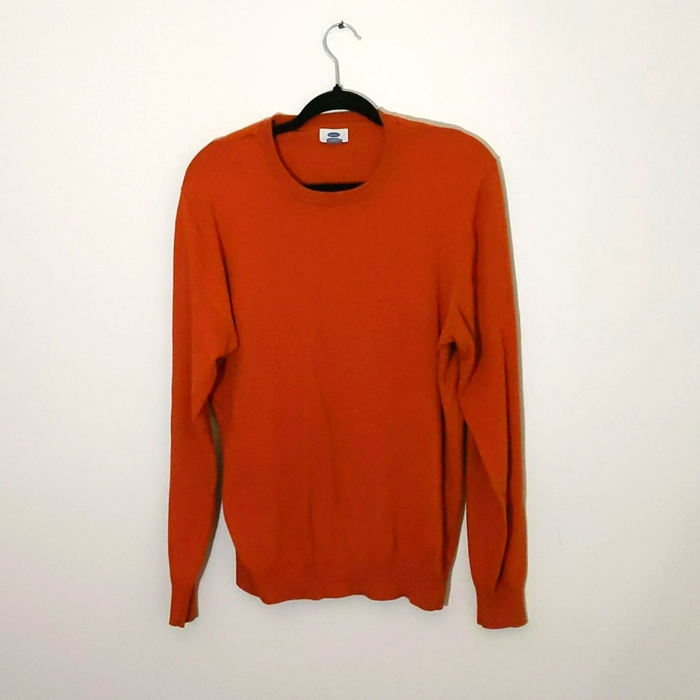 Old Navy| Tangerine Orange Long Sleeve Crew Neck Sweater Cotton Polyester Blend